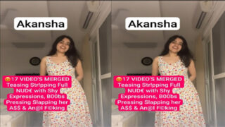 Desi NRI Girl Viral Teasing Stripping – Full Nude with Boobs Pressing – Slapping her Ass & Anal Fucking Video