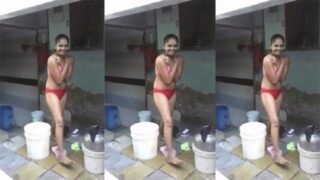 Very Slim Cousin Sister Naked Bathing And Cloth Changing Mms